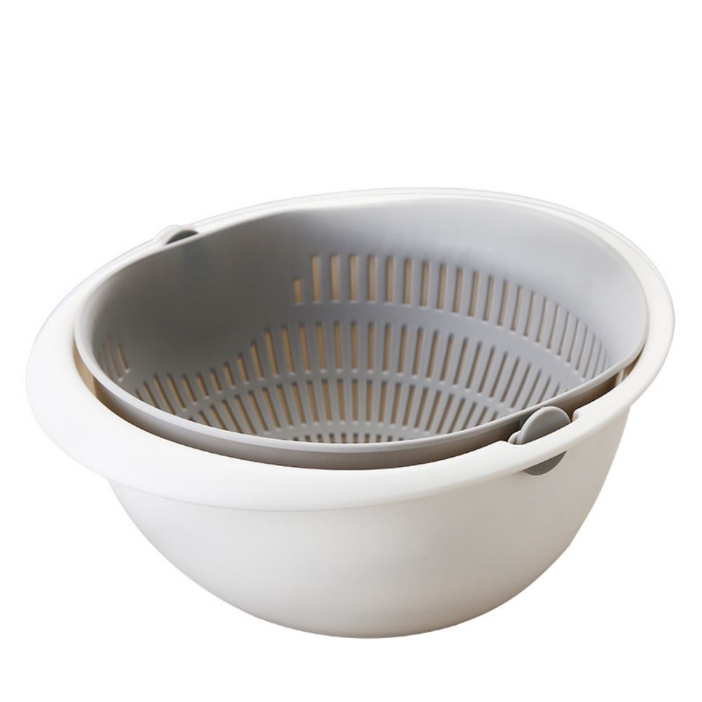 Kreatywny wielofunkcyjny kosz do odsączania Podwójny kuchenny okrągły plastikowy kosz do mycia naczyń owoce i warzywa