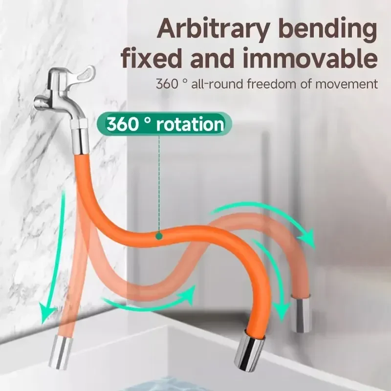 360 °   Tubo de extensão de torneira de água de silicone rotativo universal mangueira flexível anti respingo conector estendido 1pc cozinha banheiro