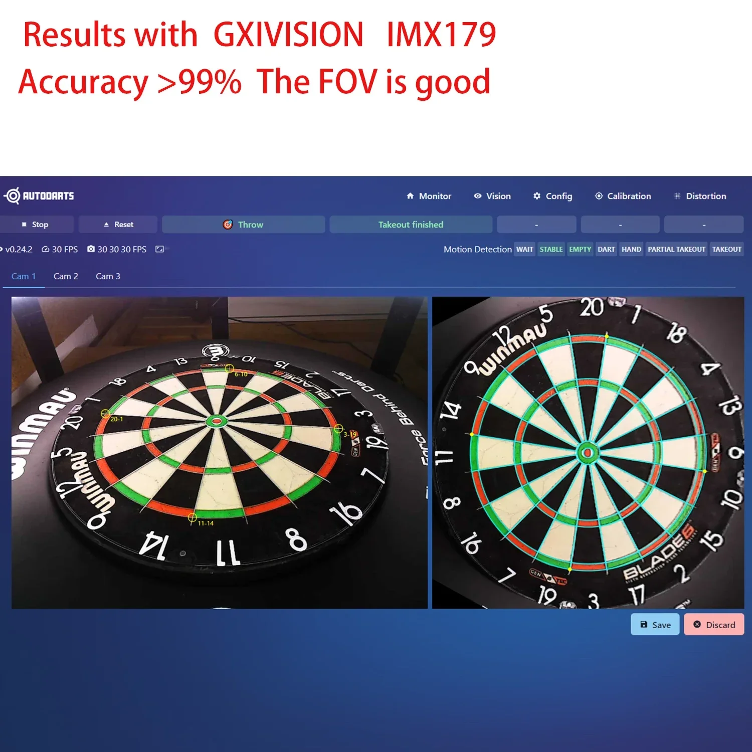 GXIVISION 3 uds OV9732/IMX179/OV2735 100 grados 30fps 2M Cable módulo de cámara Compatible con DIY Autodarts.io, controlador USB gratis