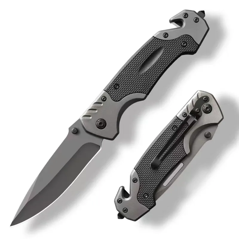 Coltello da sopravvivenza tattico multiuso per esterni Coltello pieghevole da campeggio Coltello da tasca portatile per difesa tascabile in acciaio inossidabile