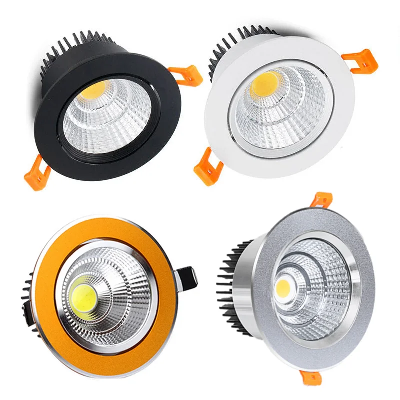 Nhúng Mờ Đèn LED Âm Trần Downlight Góc Điều Chỉnh COB Đèn Ốp Trần Đèn 7W 9W 12W 15W 18W xoay AC85-260V Trong Nhà Lighti