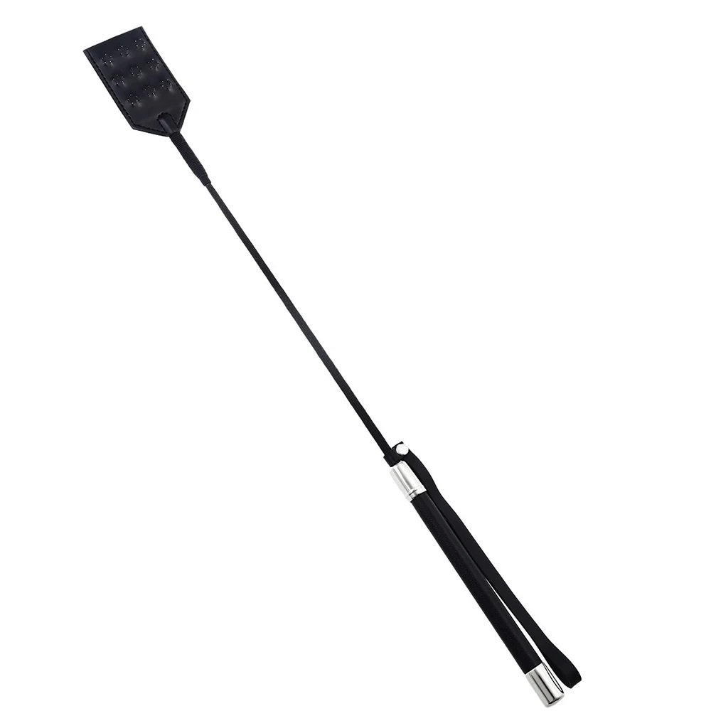 เพิ่มความเจ็บปวดสแตนเลส Spikes ยาว 52 ซม. PU หนัง Spanking Paddle Slapper แส้สําหรับม้า