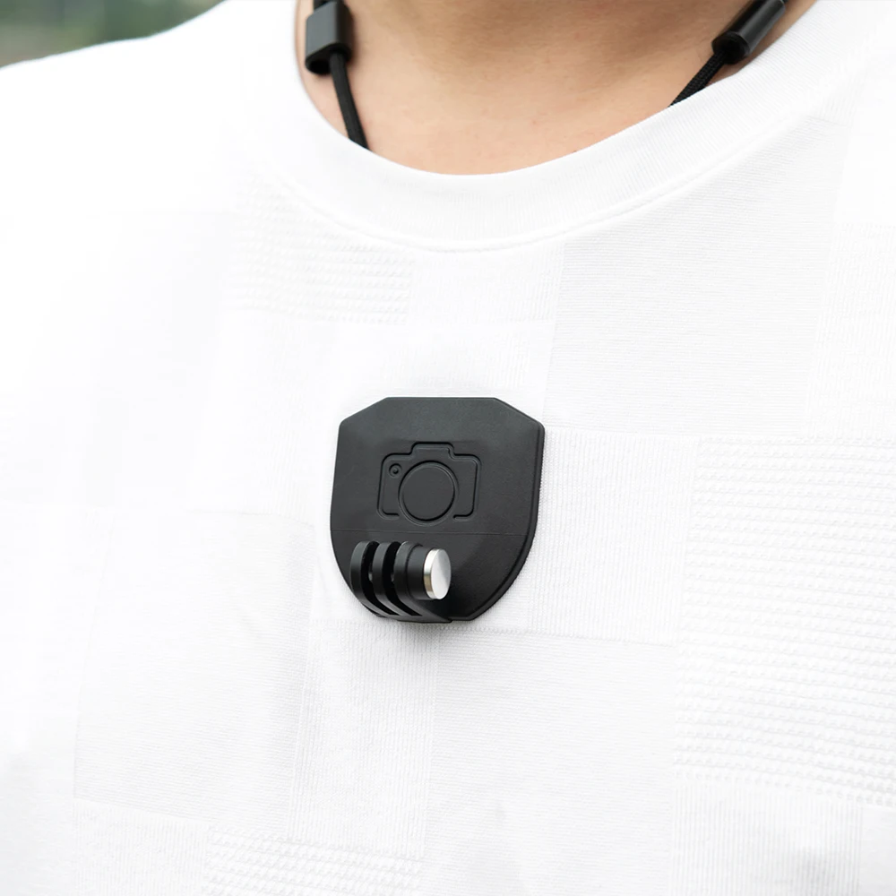 For GoPro/Insta360/DJI Action Chest Magnetic Mount Go 3S/Pocket 3/X5 Magnetic Neck Strap Hold Mount Bracket Adapter With Lanyard