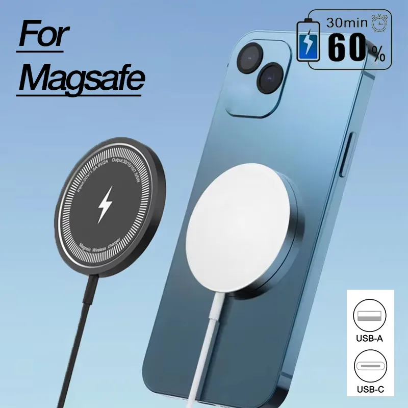 Caricabatterie wireless magnetico Supporto per ricarica rapida per iPhone 16 15 14 13 12Pro Max Airpods PD USB A Caricabatterie per telefono Dock Station