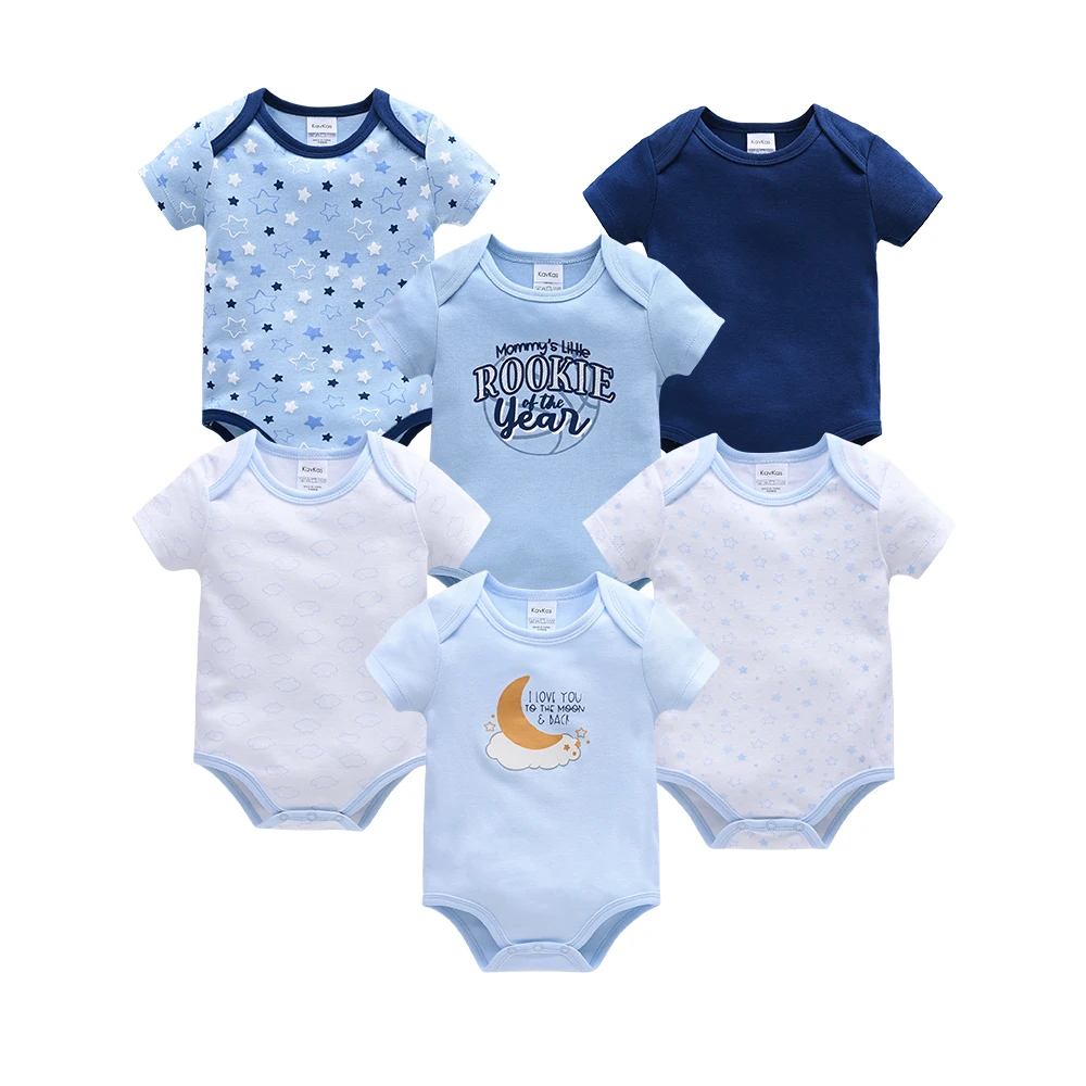 3 unids/set nueva ropa de bebé niño verano 100% algodón azul gris estampado de corbata mono de manga corta de tres piezas vetements bebe para 0-12M
