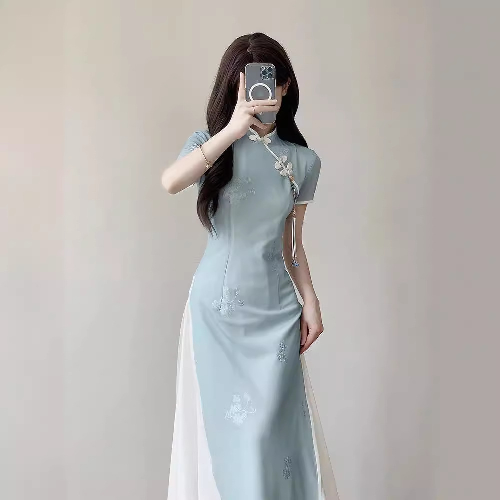 Stunning New Chinese Sle  Dress Elegant Women's Fashionable Daily Wear Polyester Fiber Autumn 2024 Collection
