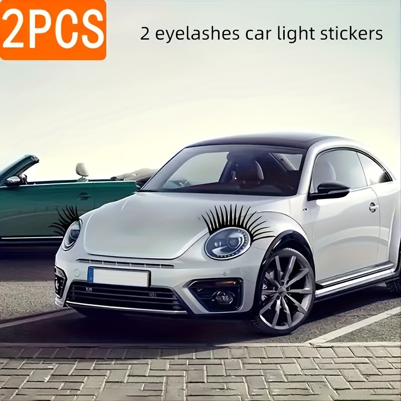 3D Charming Black False Eyelashes Fake Eye Lash Sticker Car Headlight Decoration Funny Decal 1Pair