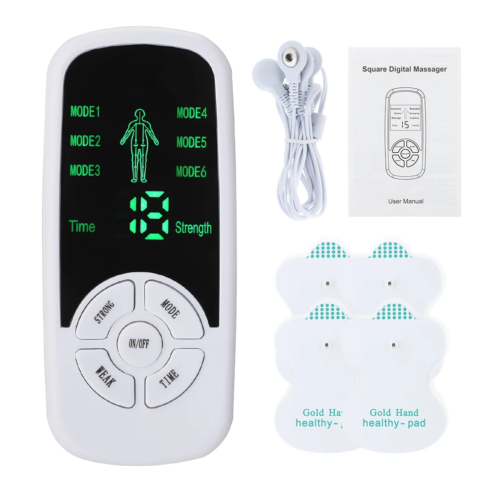 Estimulador muscular eléctrico de pulso EMS, masajeador corporal para espalda, cuello, Tens, acupuntura, meridiano, fisioterapia, herramientas de masaje Digital