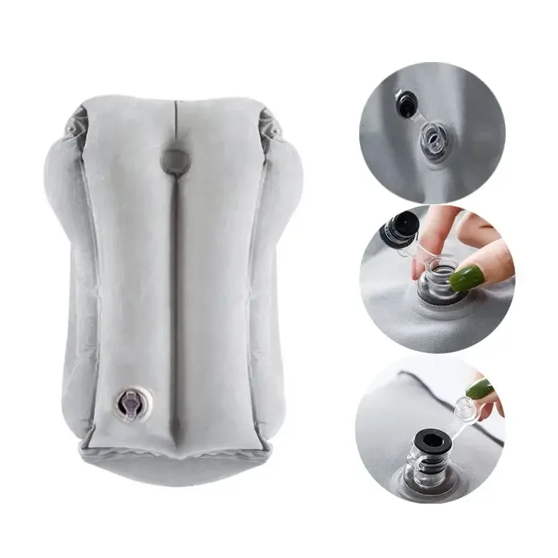 1 PC Inflatable Air Cushion หมอนท่องเที่ยว Headrest คางสนับสนุนสําหรับเครื่องบินเครื่องบิน Office REST คอ Nap หมอน