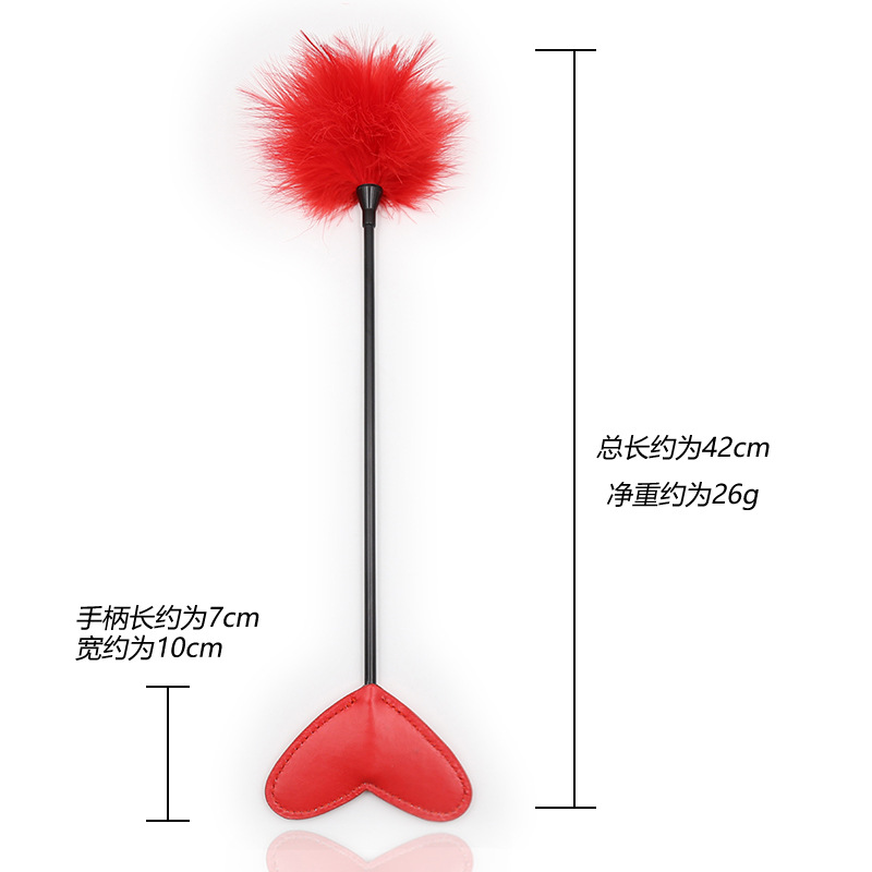 42 см, в форме сердца, хлыст с перьями Spanking Paddle, кнут для лошадей, летучая мышь для верховой езды