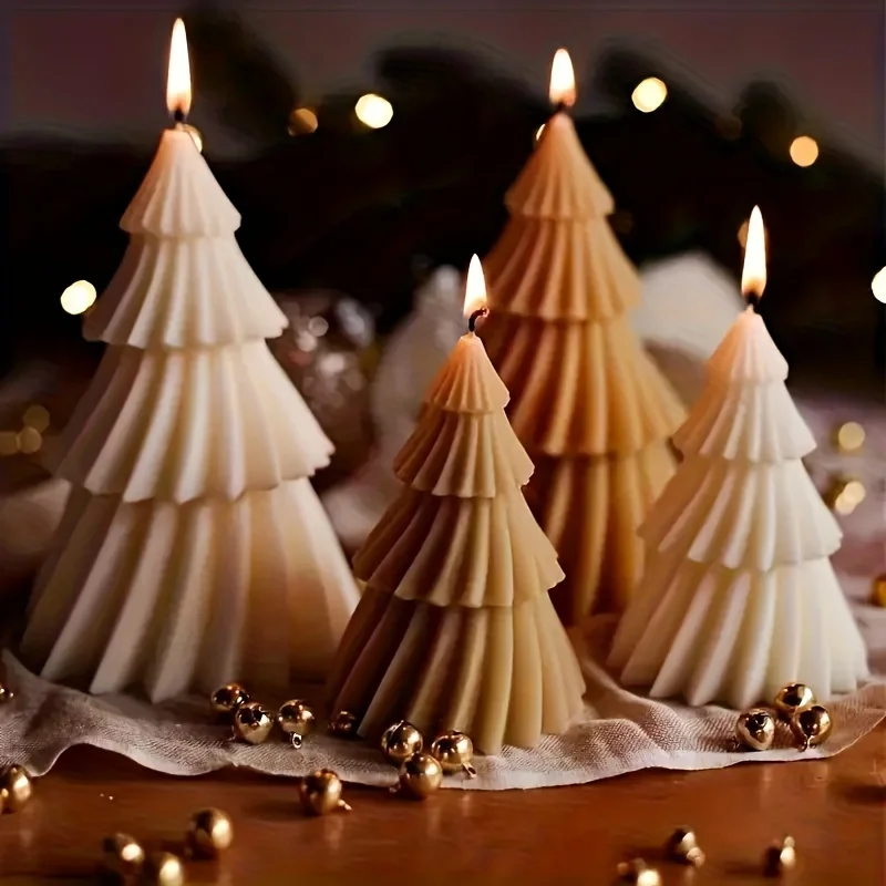Árvore de natal velas perfumadas molde de silicone diy aromath vela sabão fazendo ferramentas moldes de resina vela de natal decoração perfumada
