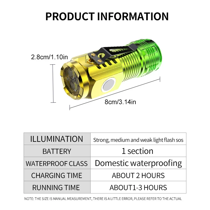 Torcia a tre occhi Monster Night Hike portatile Glare forte magnete illuminazione stroboscopica piccolo mostro torcia a Led