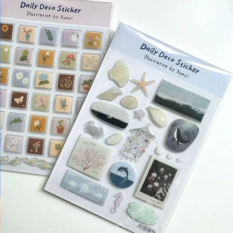 Милый мультфильм Ocean World 3D желейные наклейки прозрачный смоляной гель самоклеящиеся украшения для чехлов для телефонов «сделай сам» планшетных компьютеров