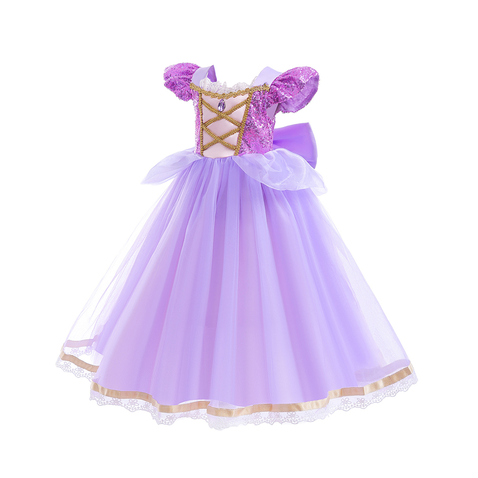 Robe de princesse d'été pour filles, Cosplay emmêlée, Costume de fête d'anniversaire d'halloween pour enfants