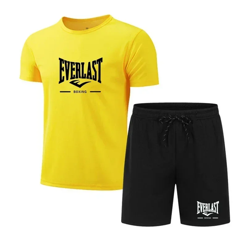 EVERLAST, ropa deportiva transpirable para correr para hombre, conjunto de dos piezas, conjunto de marca de fitness para lazer de