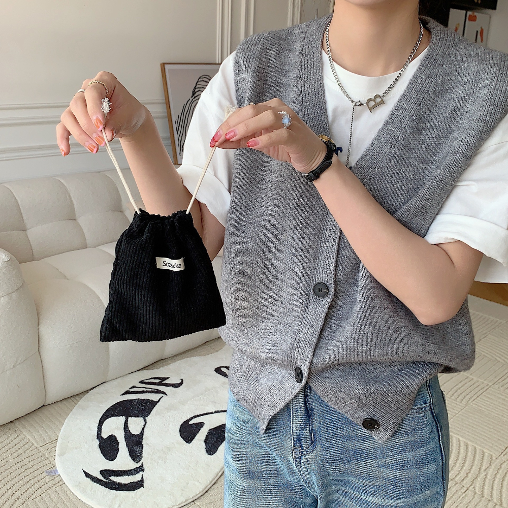 Solid Color Corduroy Drawstring Bag Christmas Gift Candy Jewelry Cosmetics Coins Keys Organizer Packing Bags Storage Bag Pouch