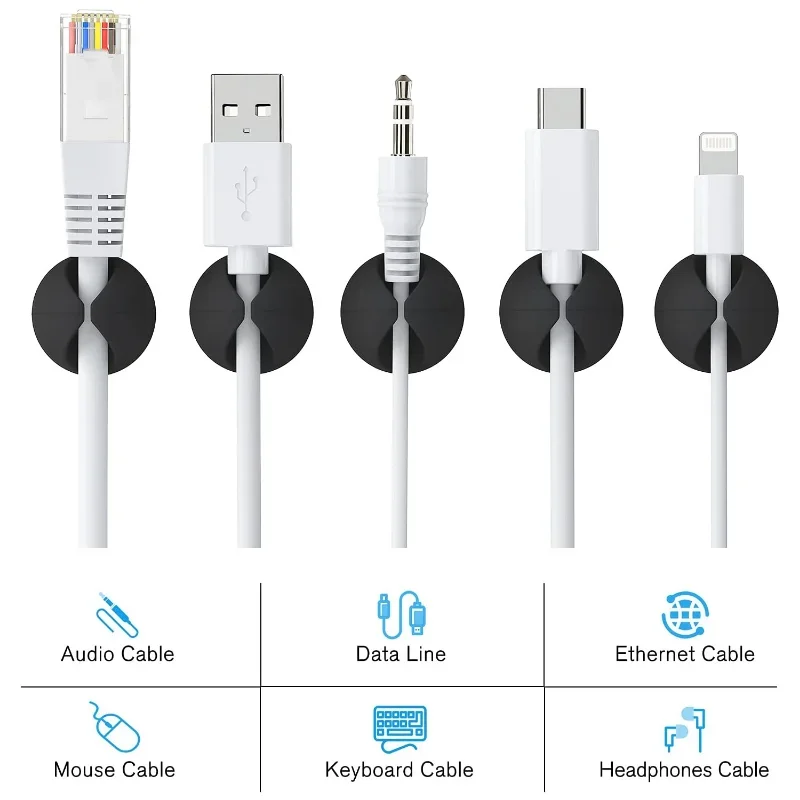 5/50 個ミニケーブルワインダーオーガナイザー USB 充電ケーブルクリップデスク Tidy オーガナイザーワイヤーコードホルダープロテクターホームオフィス車