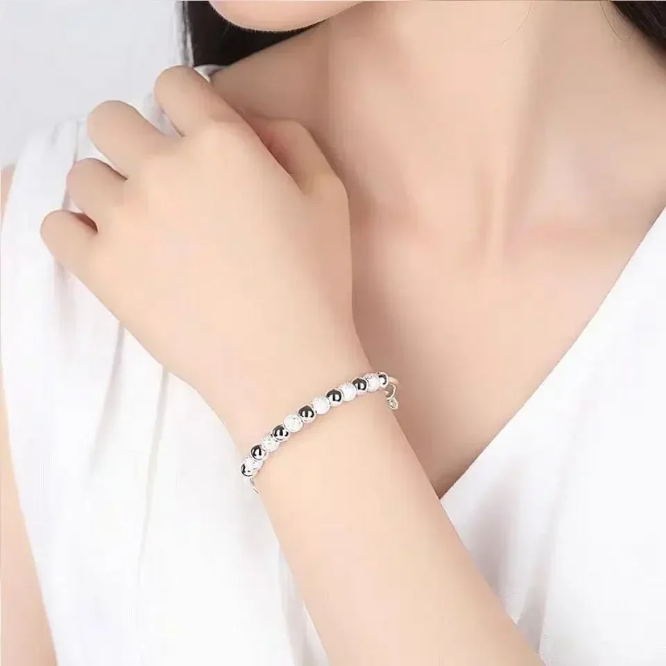 Charms Silber Farbe Luxus Perlen Armbänder Armreifen Niedlich Für Frauen Mode Party Hochzeit Schmuck Einstellbar