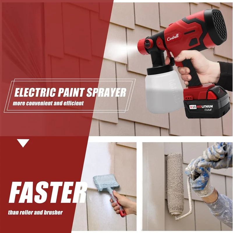 For Milwaukee 18V Battery Electric Spray Gun High Power Atomization Adjustable Shape 800ML Compact Paint Sprayer Airbrush Tool