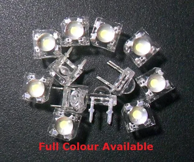 Lámpara LED de diodo emisor de luz, luz roja de piraña, SUPERFLUX, transparente, Ultra brillante, 5mm, agujero pasante, 4 pines, 10 piezas