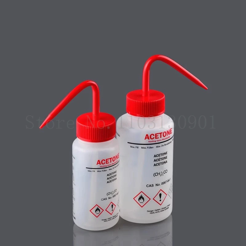 1pc 250ml 500ml Safe Wash Bottle with Label Acetone Methanol Ethanol Laboratory Cleaning Bottle