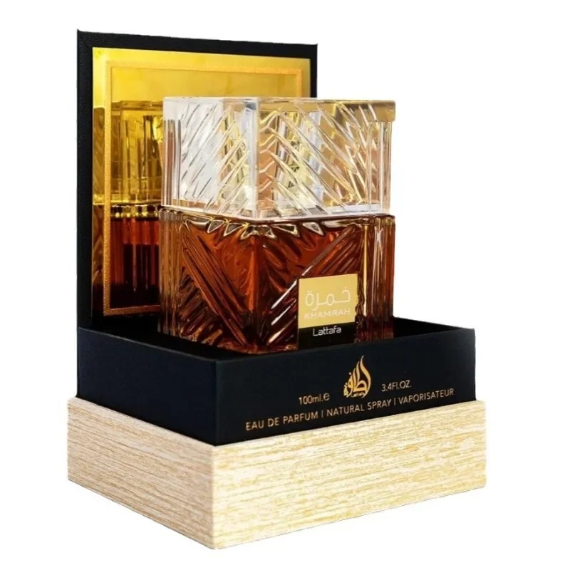 100ml Lattafa Perfumes Khamrah Médio Oriente Árabe Neutro High-end Fragrância Perfume de Colônia Masculino de Longa Duração