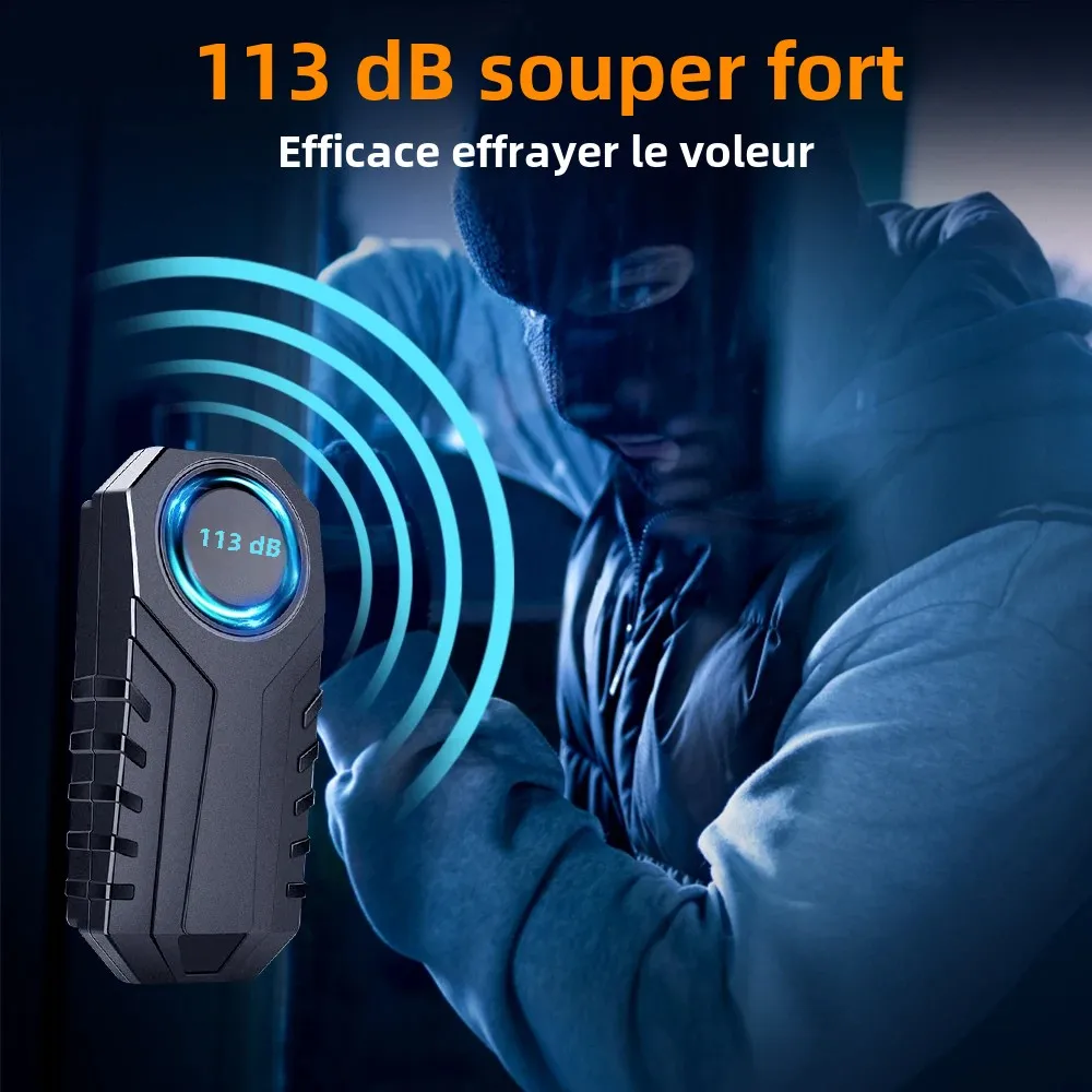 Sectyme – klaxon d'alarme de vélo sans fil, étanche, antivol, télécommande, alarme de Vibration pour vélo, moto, Scooter électrique