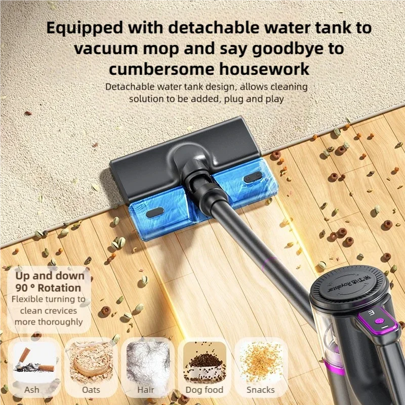 TINSOL 35000PA Cordless Vacuum Cleaner Vacuuming and Mopping All-in-One Vacuum Cleaner Handheld Smart Appliances