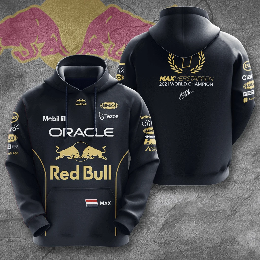 Sudadera con capucha Red Bull, moda con estampado 3D, sudadera con capucha para ciclismo para hombre, deportes al aire libre, sudadera de carreras Red Bull, sudadera con capucha para hombre Red Bull