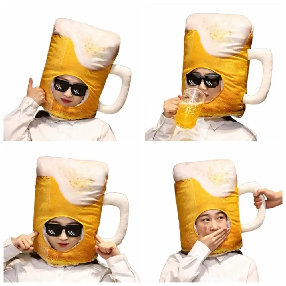 Creative Plush ตลกหมวกเบียร์นุ่มน่ารักหมวกเบียร์ Photo Props ตุ๊กตาหมวกเบียร์ของขวัญ