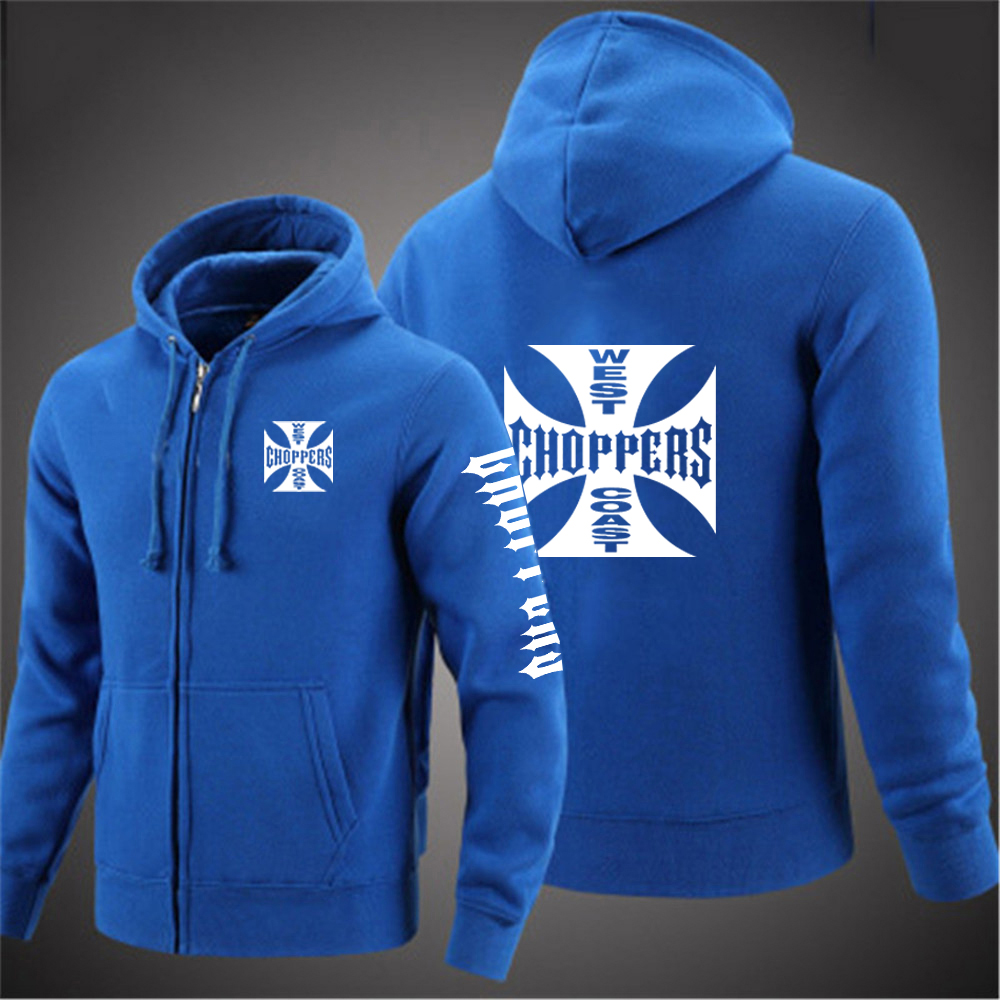 West Coast Choppers 2024 New Spring Autumn Mens Solid Color Zipper Pullover Sweater Warm Long-sleeved Comfortable Versatile Caot