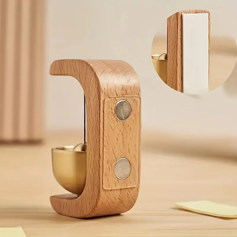 Timbre de latón con recordatorio, carillón de viento con succión magnética, regalo en forma de C para inauguración de la casa, decoración del hogar, decoración del coche, 1 ud.