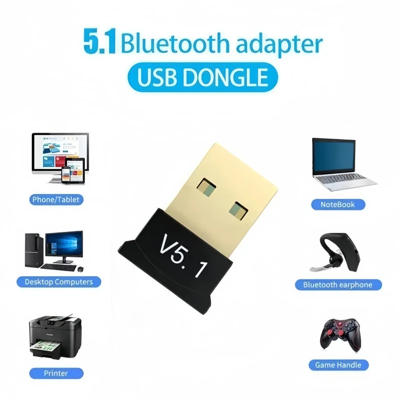 Nuevo adaptador Dongle receptor de ordenador Bluetooth 5,1 adaptador USB transmisor Bluetooth adaptador Bluetooth 5,1 receptor Bluetooth