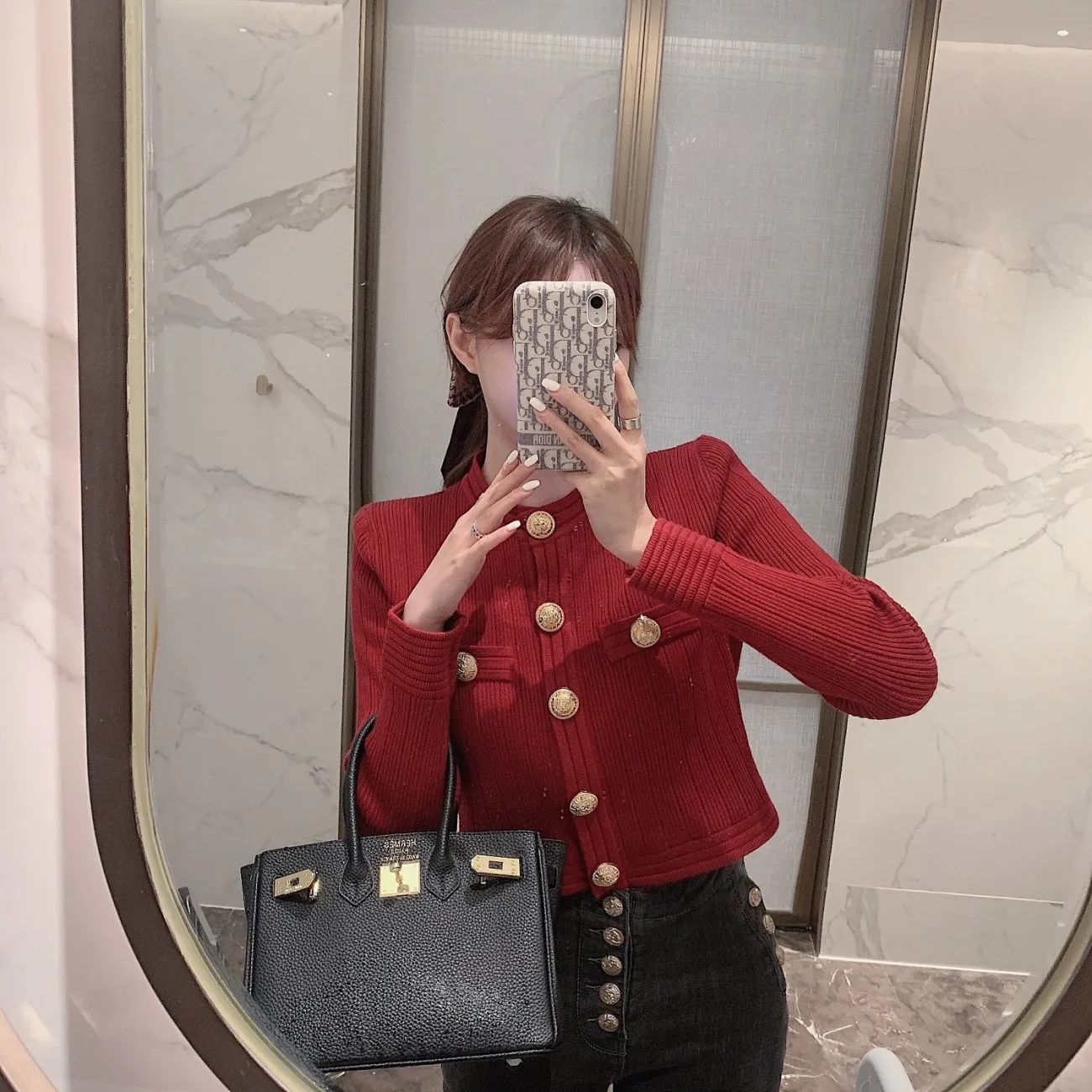Korobov Elegant OLแขนยาวOคอเสื้อกันหนาวผู้หญิง 2022 ใหม่ฤดูใบไม้ร่วงฤดูหนาวปุ่มเกาหลีแฟชั่นCroppedเสื้อสเวตเตอร์ถักSuéteres