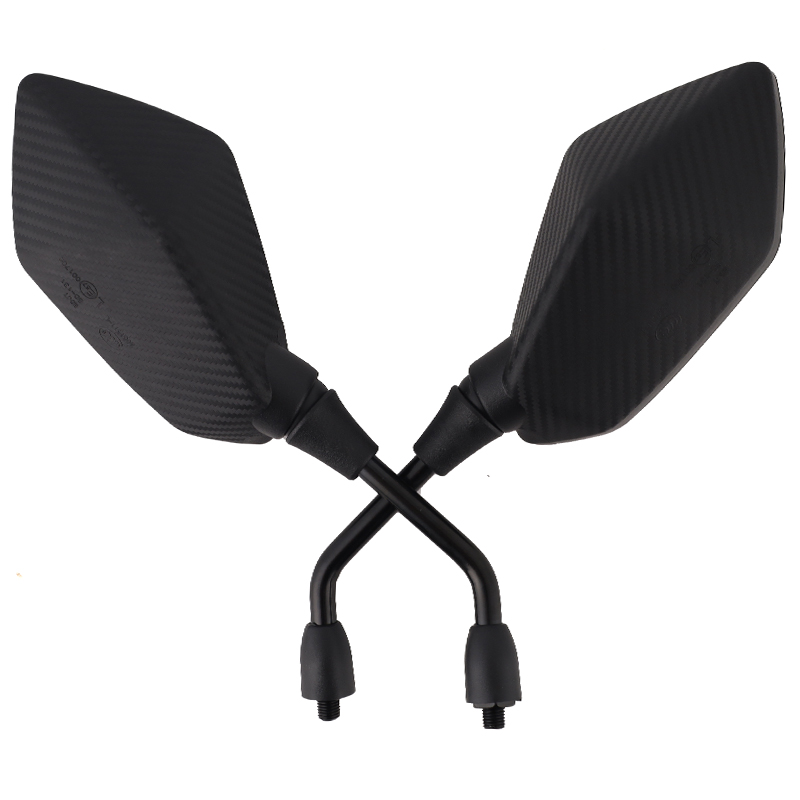 1 Pair Motorcycle Mirror Scooter E-Bike Rearview Mirrors Electrombile Back Side Convex Mirror 8mm 10mm imitation Carbon Fiber