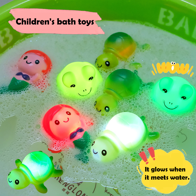 面白い子供水点滅フローティングカエルカメ水のおもちゃ子供自動 Led 照明動物お風呂のおもちゃ赤ちゃんのおもちゃギフト
