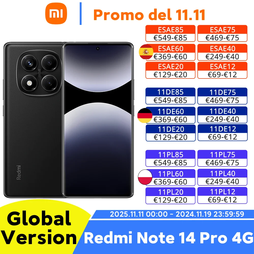 Estreia mundial versão global xiaomi redmi note 14 pro 4g smartphone 200mp câmera ai mediatek helio G100-Ultra 6.67 "5500mah