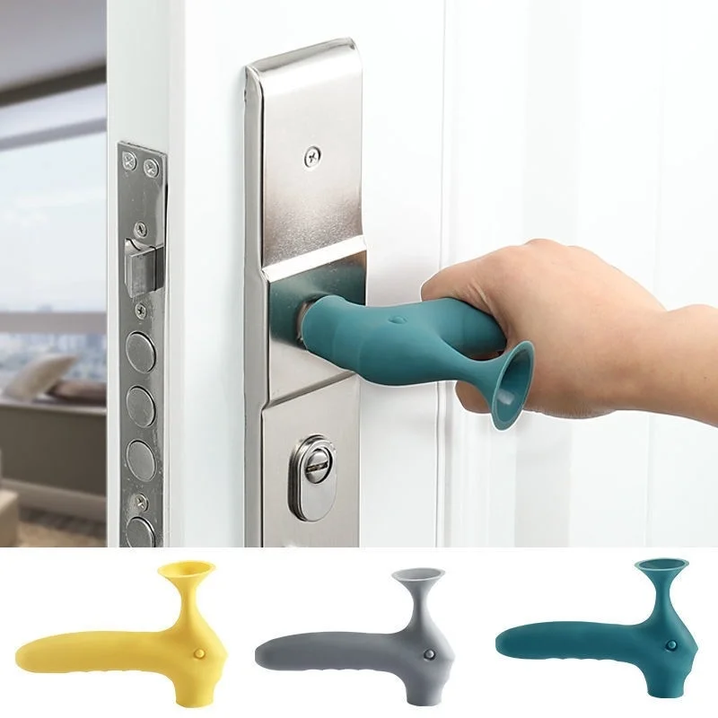 Novo silicone engrossado maçaneta da porta capa protetora anti colisão sem perfuração anti-colisão almofada ventosa tipo porta sucção