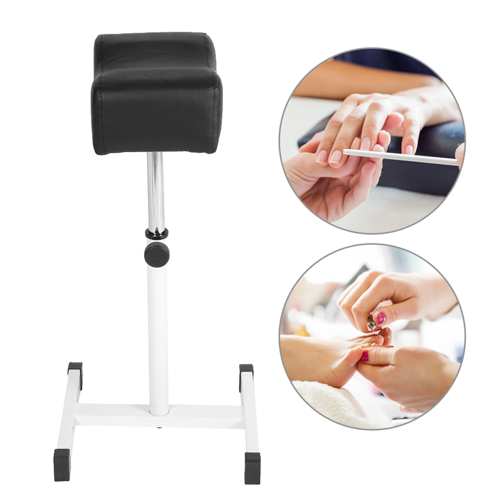 Apoio para os pés para manicure, apoio para os pés ajustável para pedicure e unhas, mesa para salão de beleza, equipamento de spa