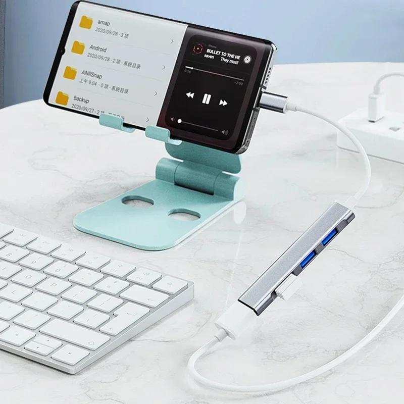 Hub USB 3,0 de 4 puertos, divisor tipo c de alta velocidad, 5Gbps para PC, accesorios de ordenador, concentrador multipuerto, 4 puertos USB 3,0 2,0