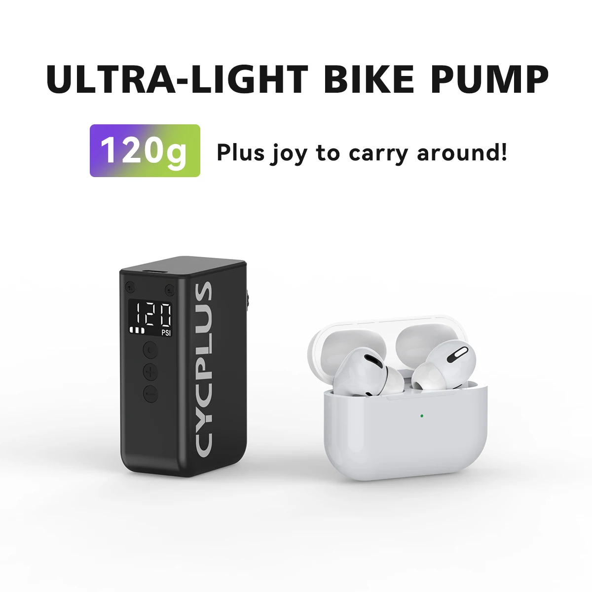 CYCPLUS AS2pro Mini Portable Electric Pump for Bicycle Cordless Tire Inflator Presta Schrader Valve Outdoor Bike Accessories