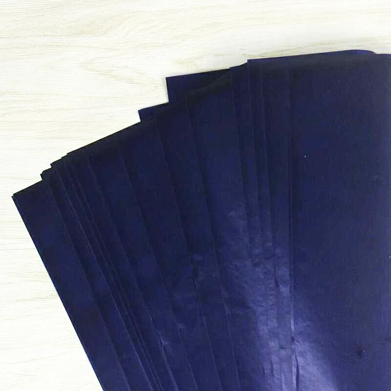 50pcs กระดาษคาร์บอนสีฟ้ากระดาษคาร์บอนสองด้าน 48K บางประเภทเครื่องเขียนกระดาษการเงินสําเนากระดาษสํานักงานเครื่องเขียนโรงเรียน