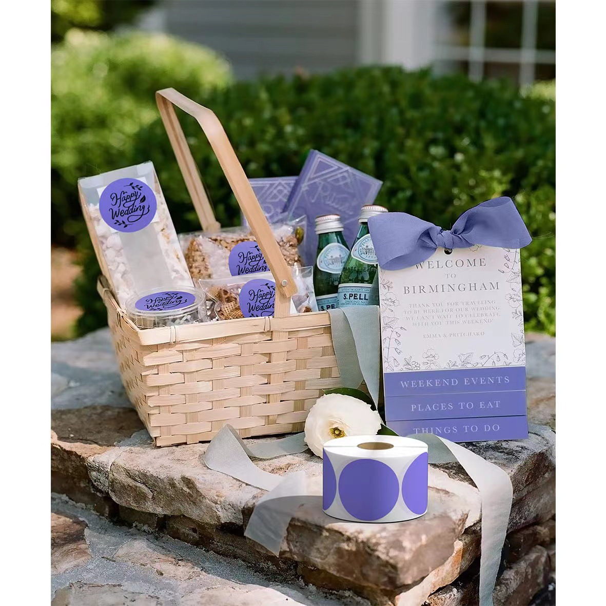 Autocollant thermique coloré portable pour mariage, étiquette de nom, joint d'enveloppe adhésif, manuel de cuisine, 5cm, 1000 pièces