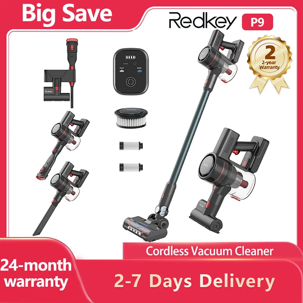 Redkey p9 Akku-Staubsauger Akku 8-in-1-Handstaubsauger 30kpa 350w Doppel-Hepa-Filter LED-Anzeige