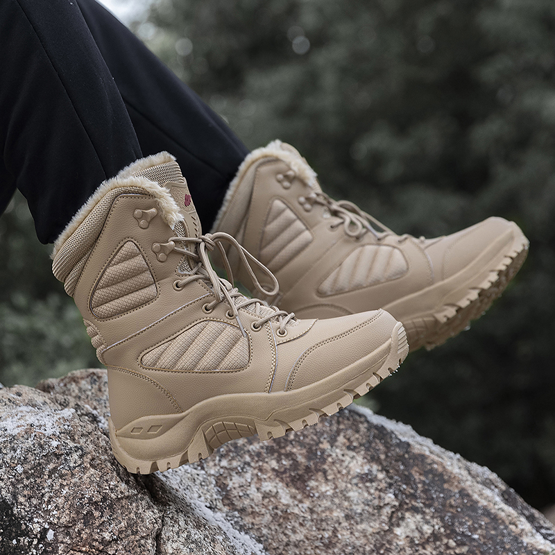 Botas de invierno para hombre, botines impermeables de alta calidad, gruesas, cálidas, de gran tamaño, para nieve, senderismo, zapatos de algodón para exteriores, zapatillas de deporte