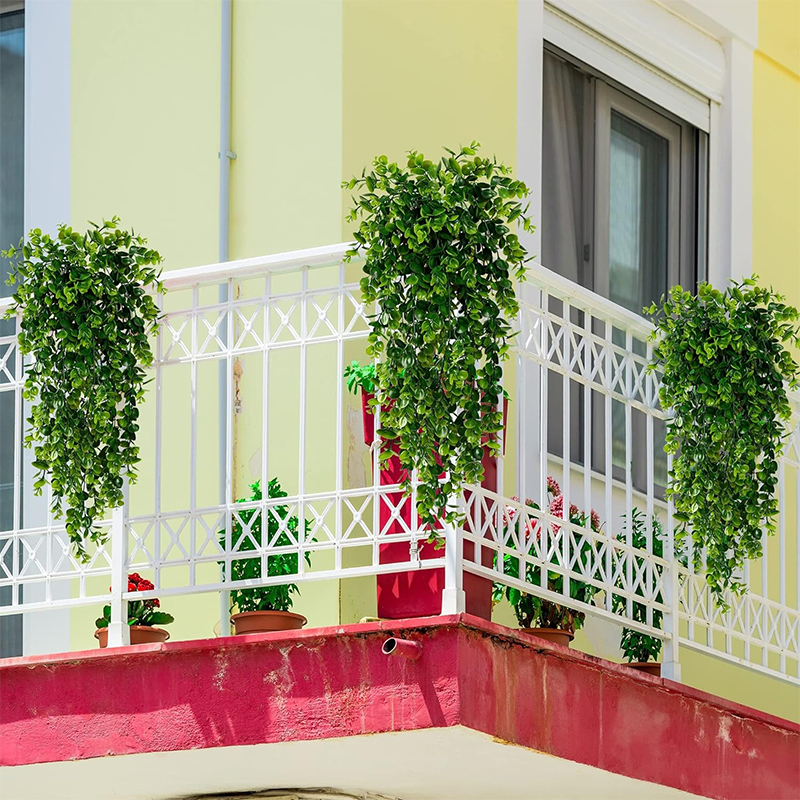 Artificial Hanging Plants Fake Wall Hanging Eucalyptus Plants UV Resistant Plastic Plant Indoor Outdoor Garden Room Decor