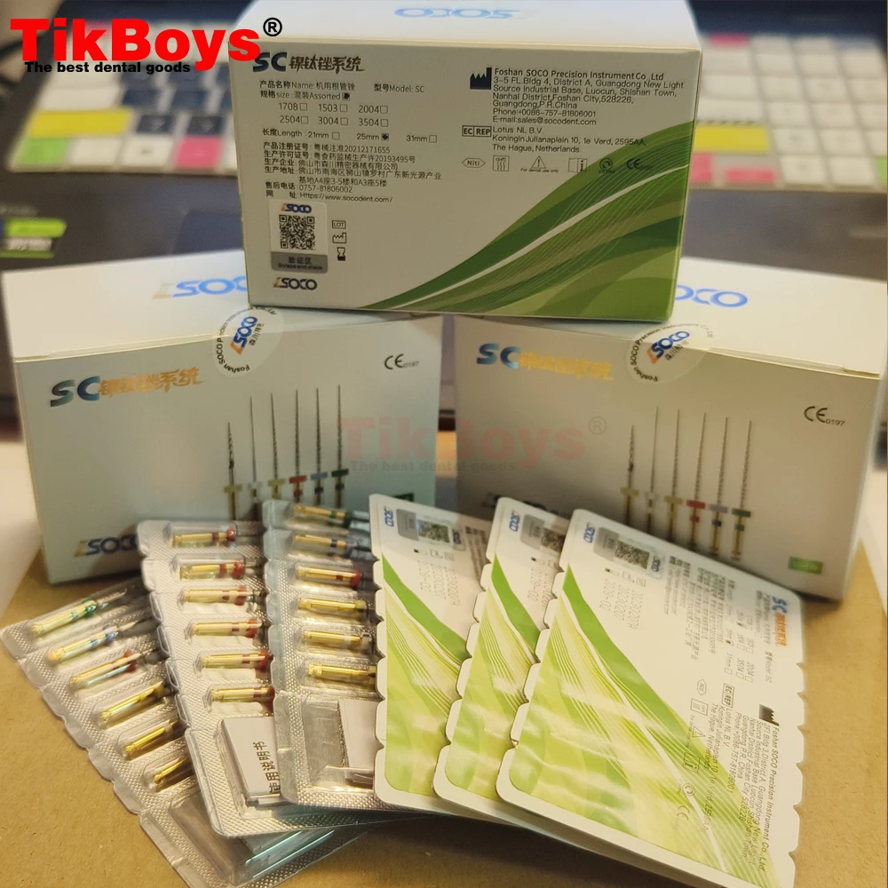 6 pçs/caixa arquivo dental soco sc raiz canal cone arquivo endodôntico 25mm calor ativado arquivo rotativo flexível materiais dentista coxo