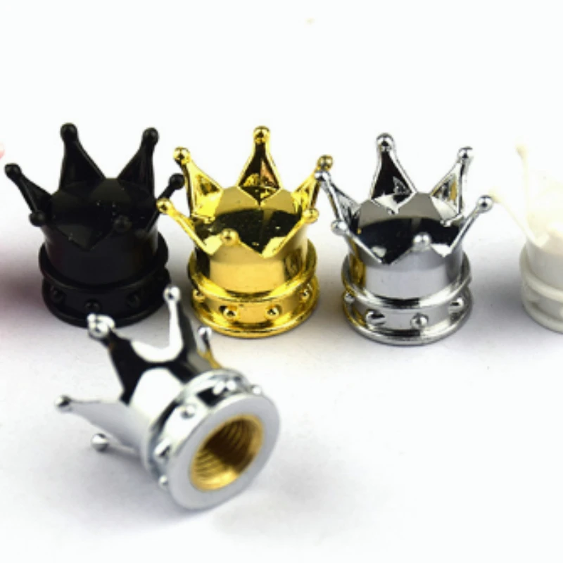 4 pçs carro universal coroa tampas de válvula à prova de poeira à prova ddustágua tampa da válvula da roda ar carro motocicleta pneu aro tampa da válvula guarnição do carro