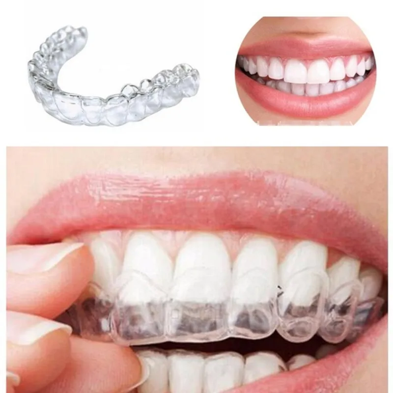 Aparatos de silicona para blanquear los dientes, bandejas moldeables para dormir, protector bucal para evitar el rechinar los dientes, herramientas de limpieza blanqueadora, 2-6 uds.