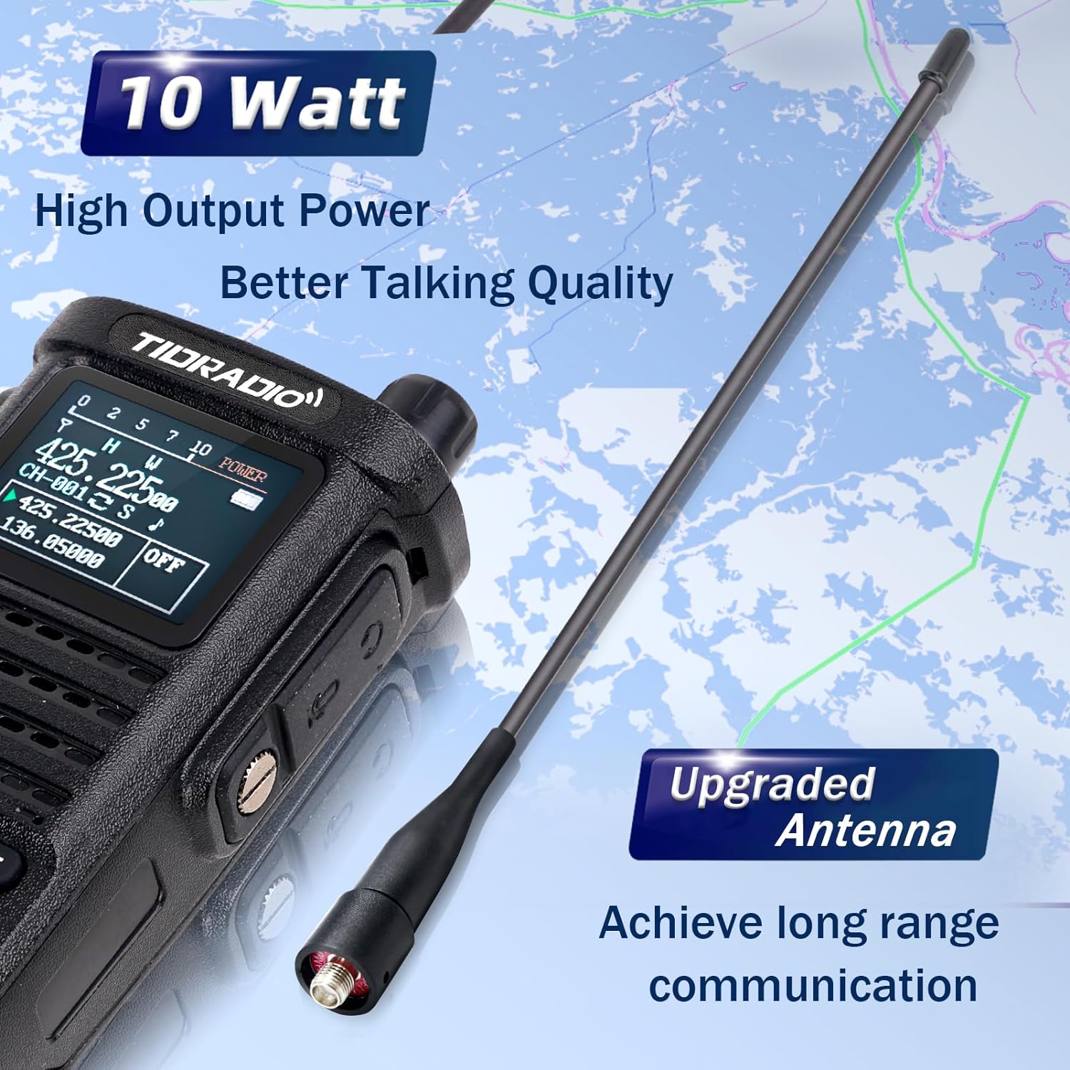 TIDRADIO TD-H8 10W Professional Walkie Talkie long range Tow Way Radio Outdoor Wireless Programming Rechargeable Commutator GMRS